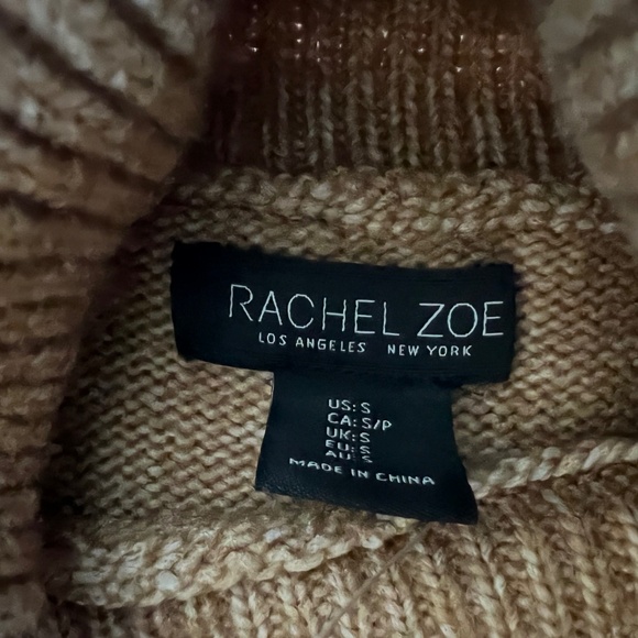 Rachel Zoe Sweater Dress Women’s Small Tie Belted Knit Midi Slit Turtleneck NWT - Picture 7 of 14